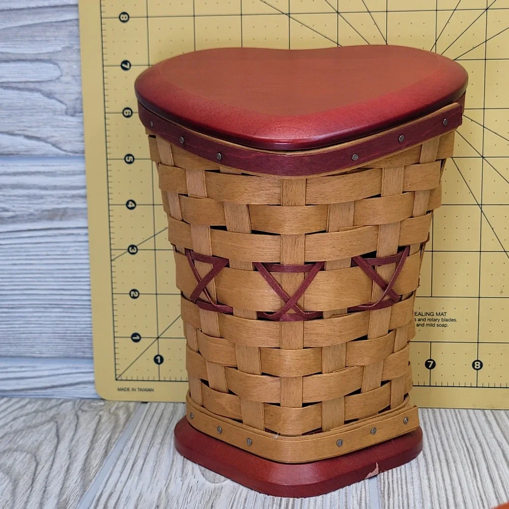 Longaberger Sweetheart True Love Basket 2008 Red‎ Heart Lid Protector Primitive